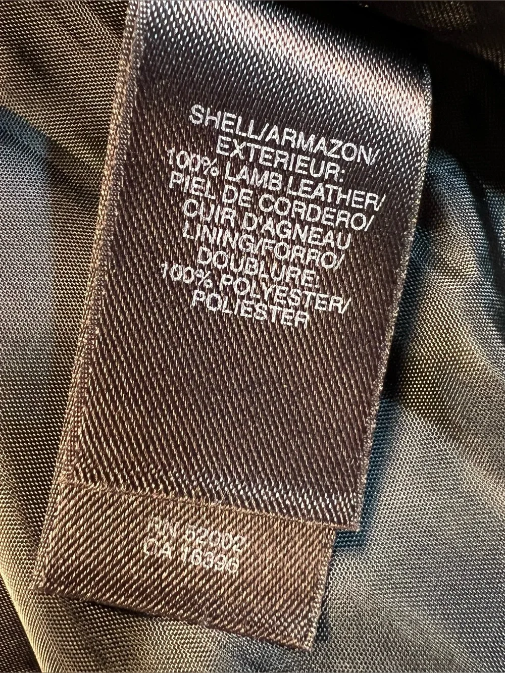 Lamb Leather Jacket Black Bomber Claiborne men's XL